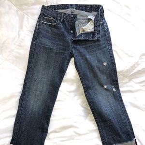SIZE 27 VINCE BOYFRIEND SLOUCH DARK JEANS
